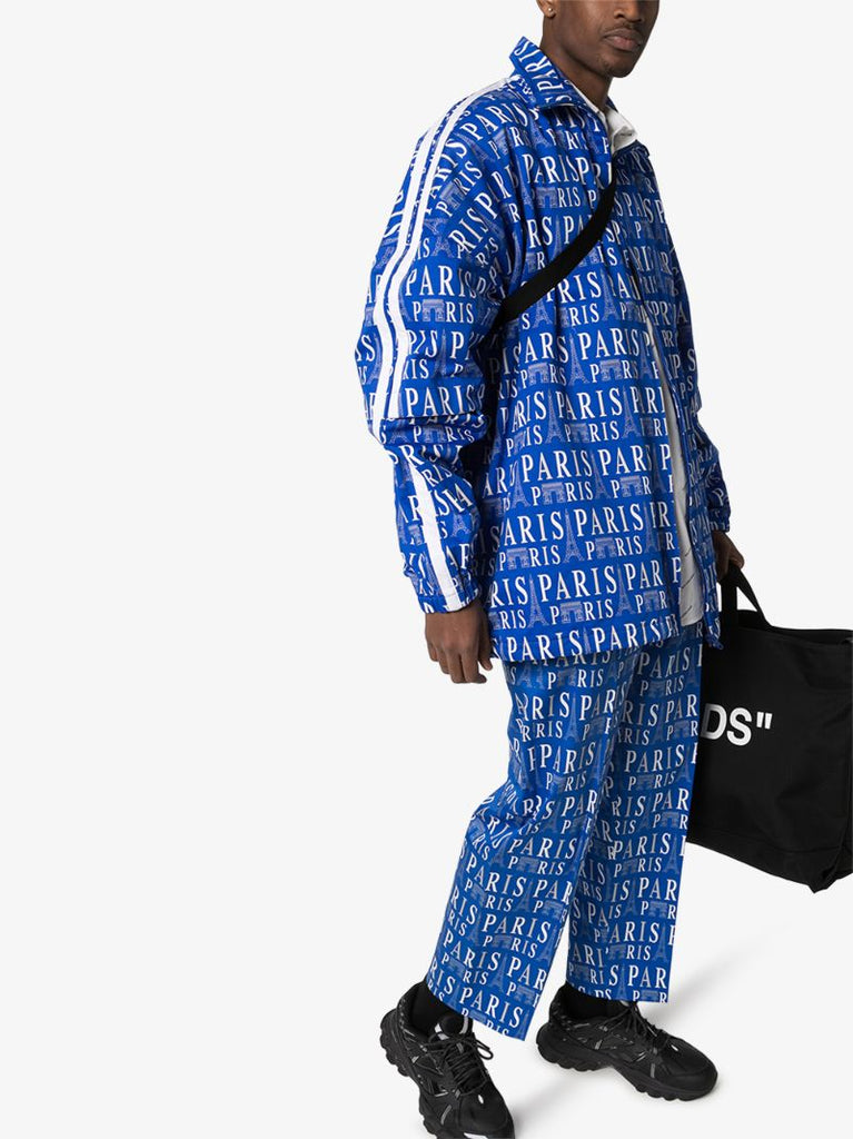 Paris Print Split Sleeve Track Jacket