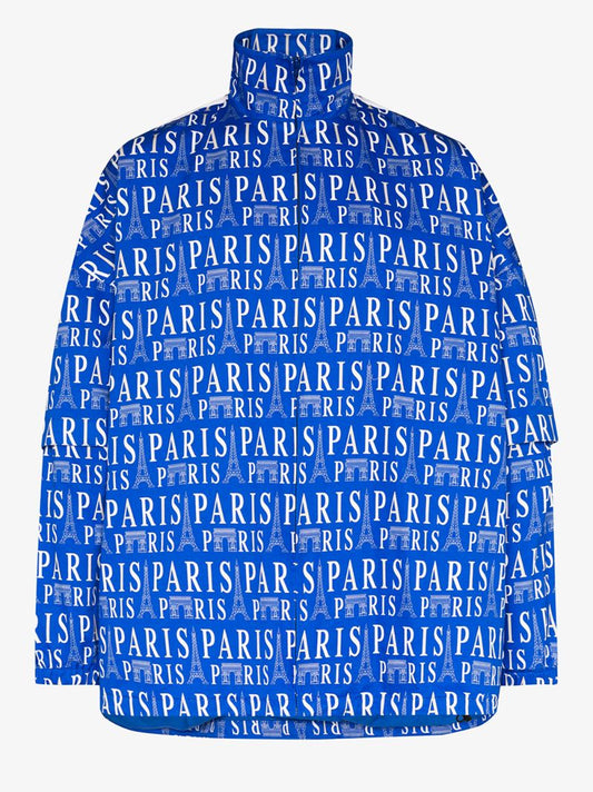 Paris Print Split Sleeve Track Jacket