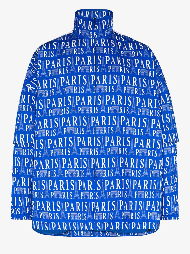 Paris Print Split Sleeve Track Jacket