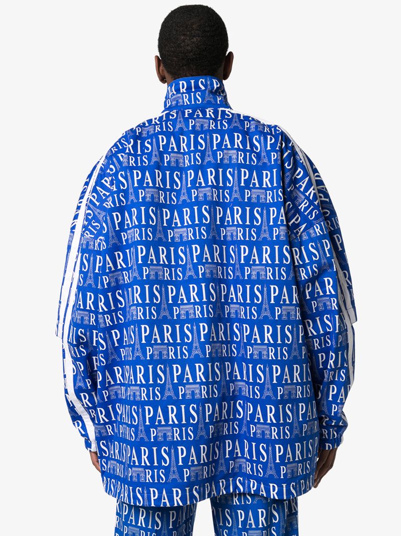 Paris Print Split Sleeve Track Jacket