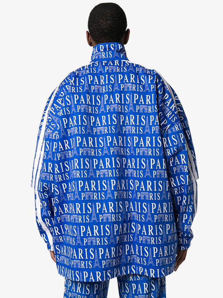 Paris Print Split Sleeve Track Jacket