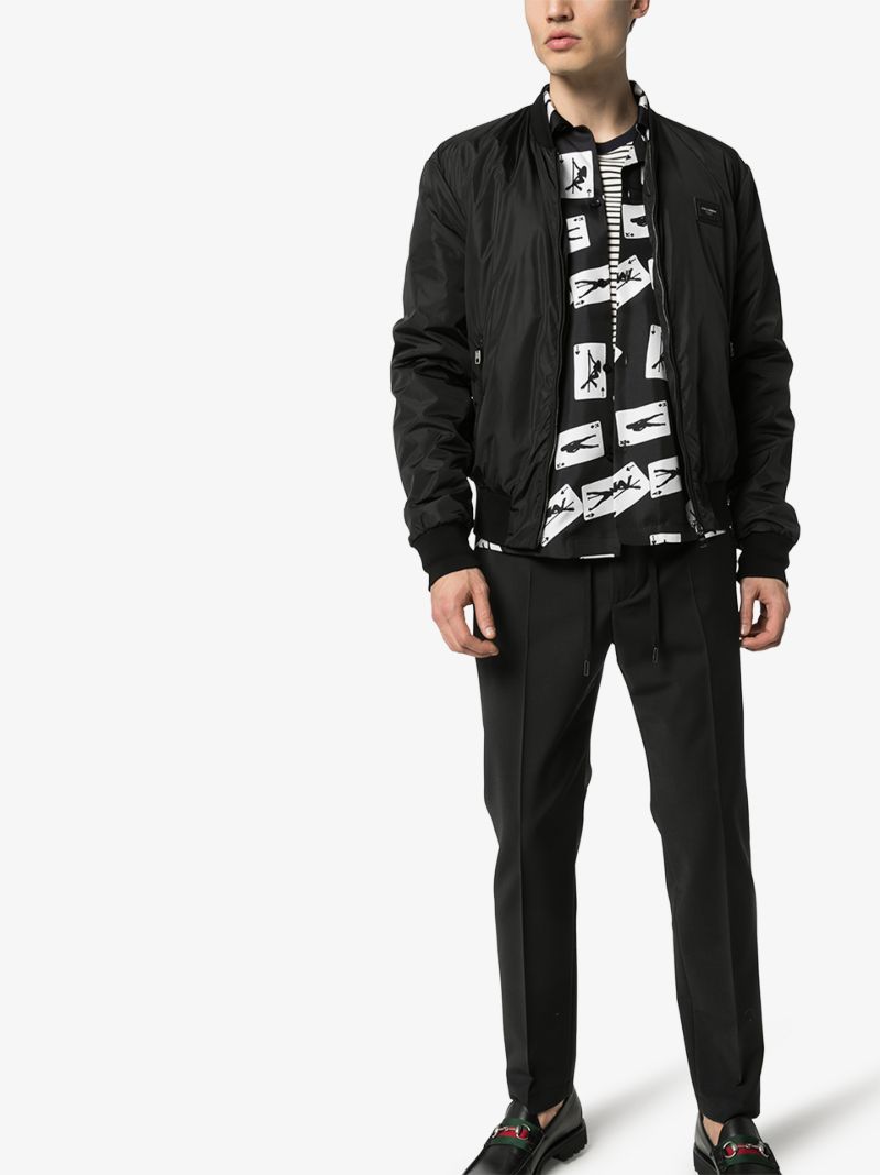 Logo Plaque Bomber Jacket