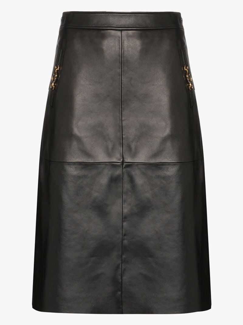 Horsebit Leather Skirt