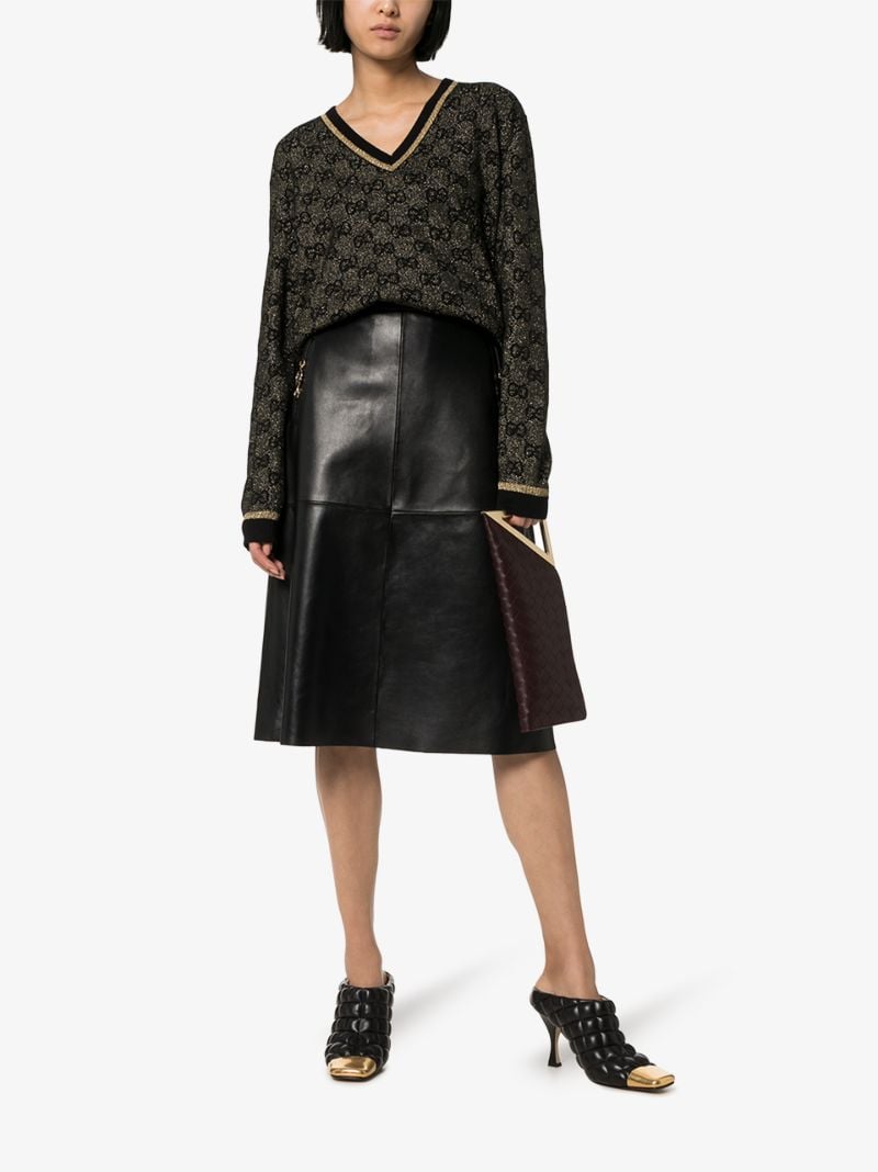 Horsebit Leather Skirt