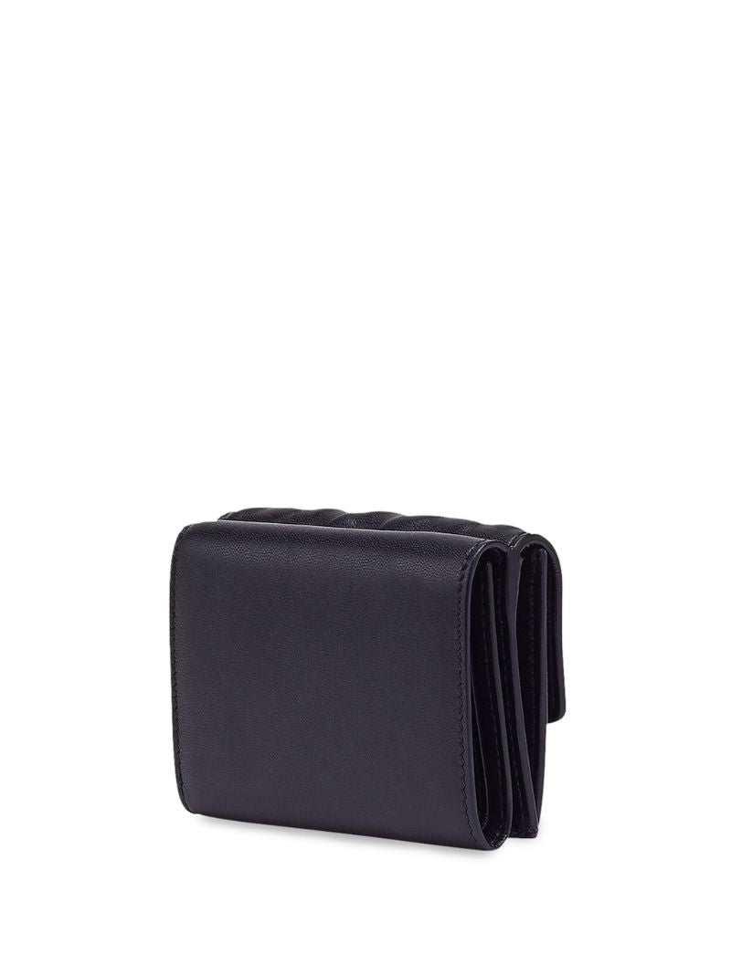 Black Ff Embossed Leather Wallet