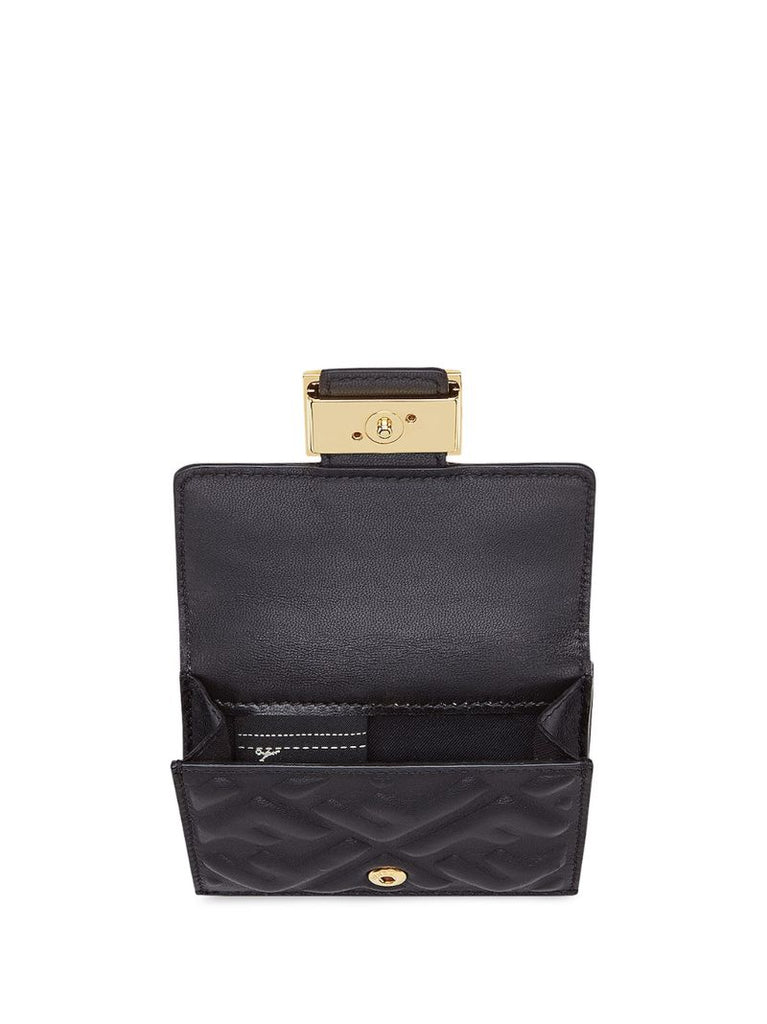 Black Ff Embossed Leather Wallet