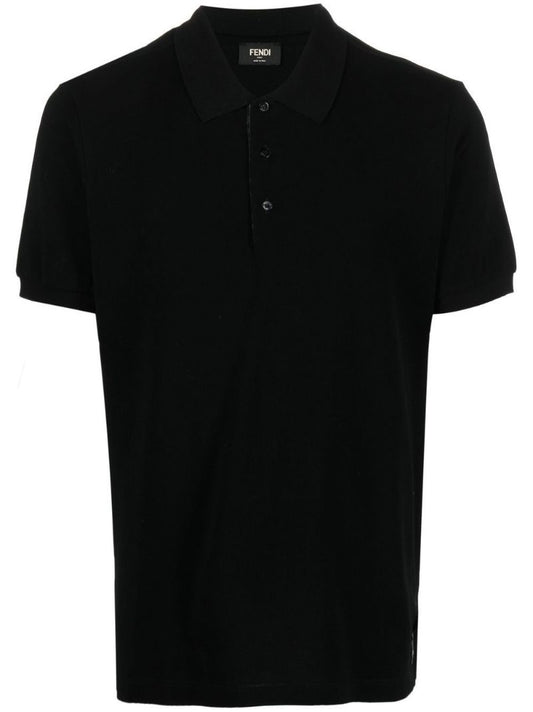 Black Cotton Polo Shirt