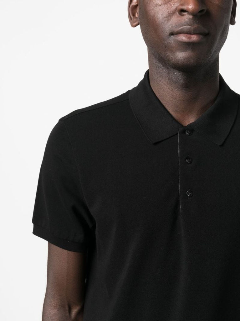 Black Cotton Polo Shirt