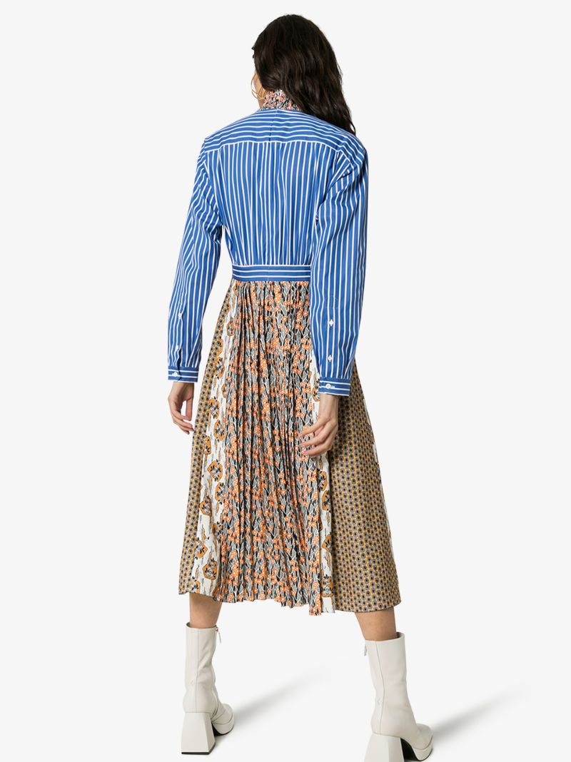 Floral Print Pleated SablÃ_x0083_Â© Dress