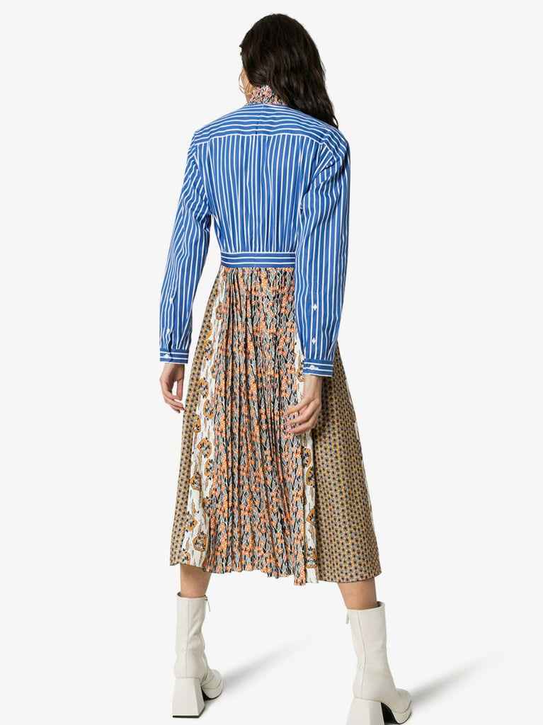 Floral Print Pleated SablÃ_x0083_Â© Dress