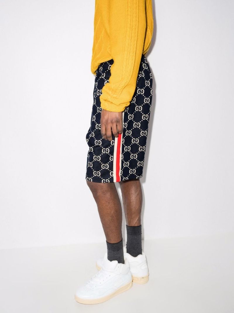 Gg Cotton Jacquard Track Shorts
