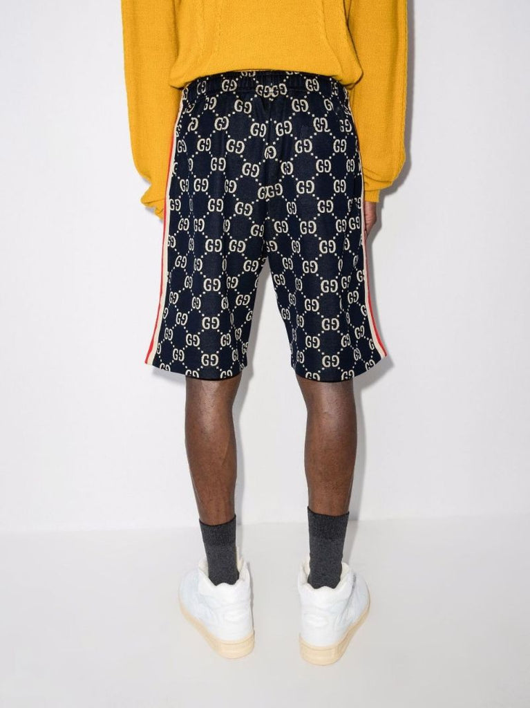 Gg Cotton Jacquard Track Shorts