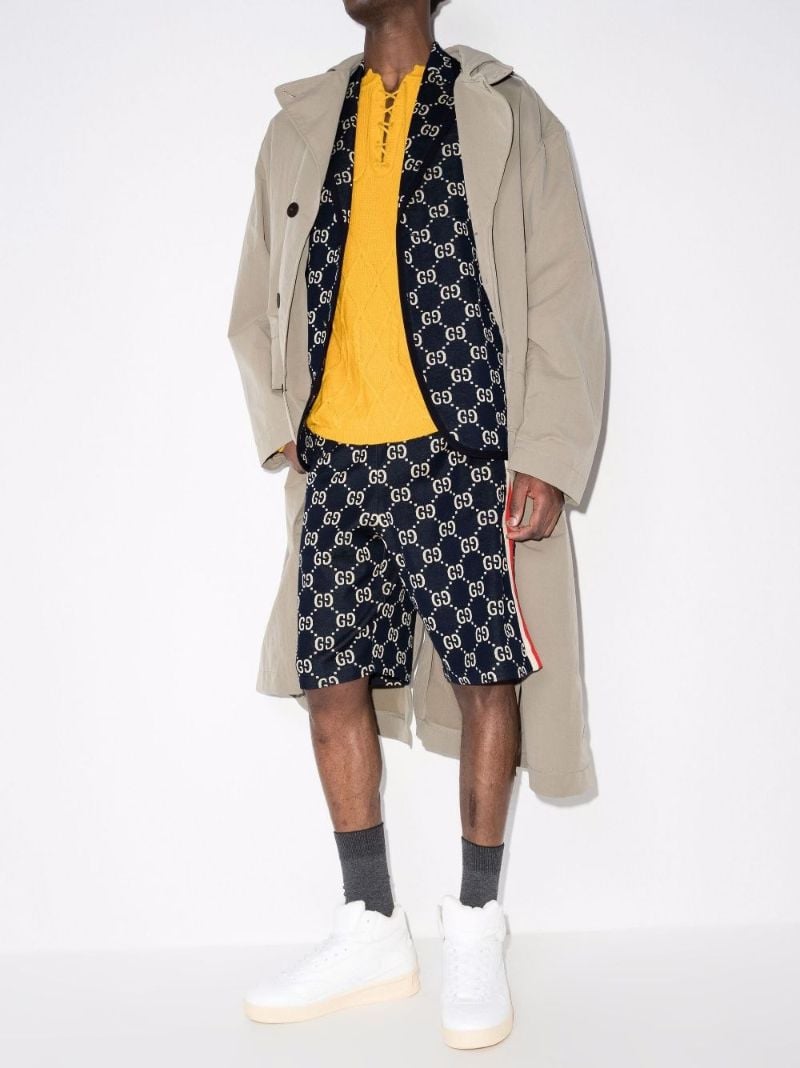 Gg Cotton Jacquard Track Shorts
