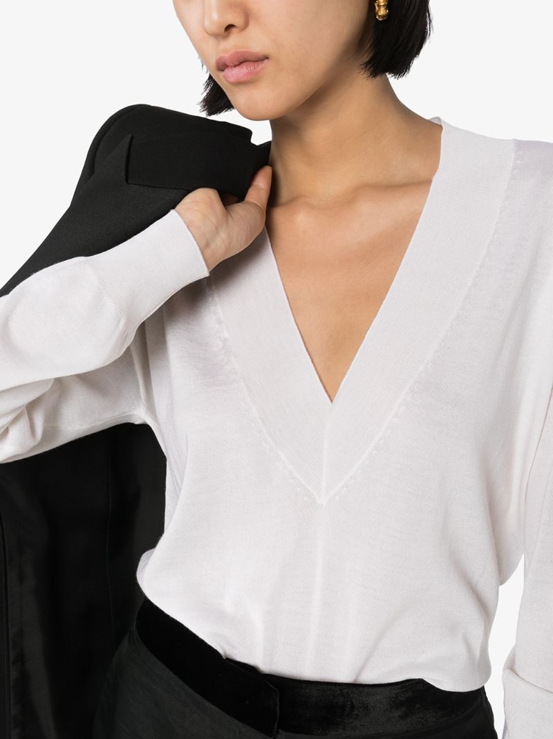 V-neck Long-sleeved Sweater