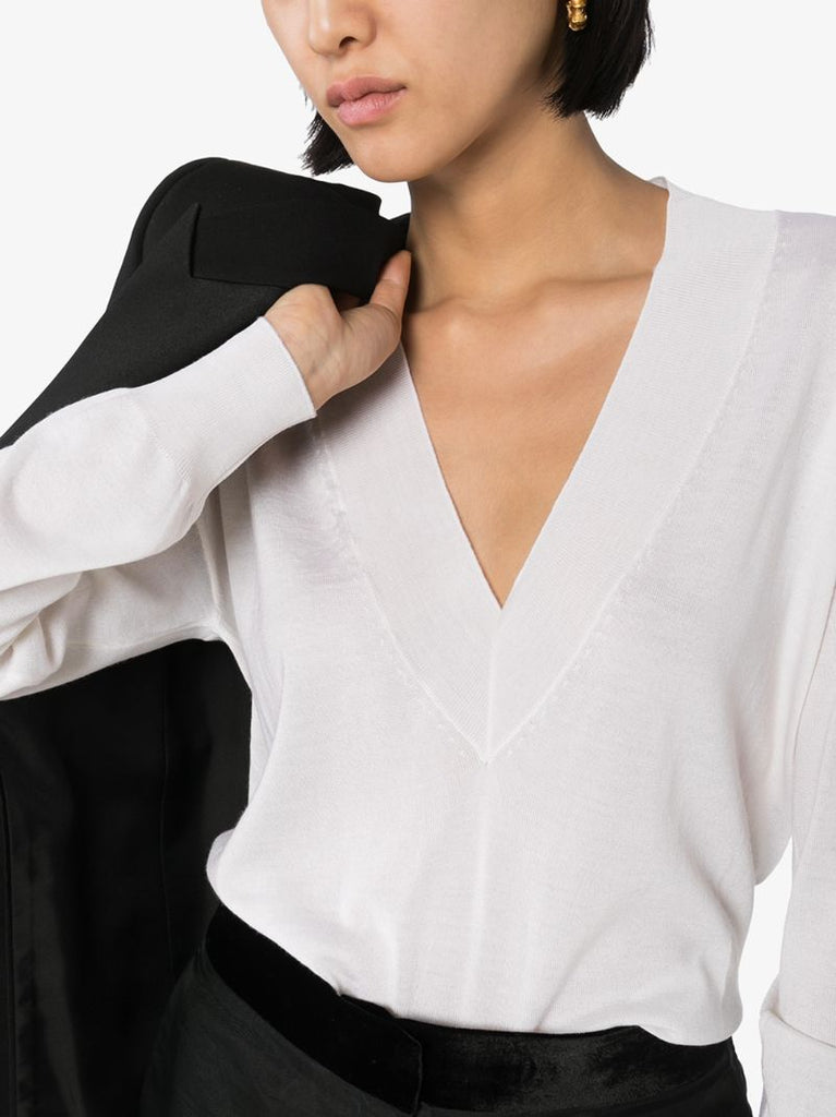 V-neck Long-sleeved Sweater