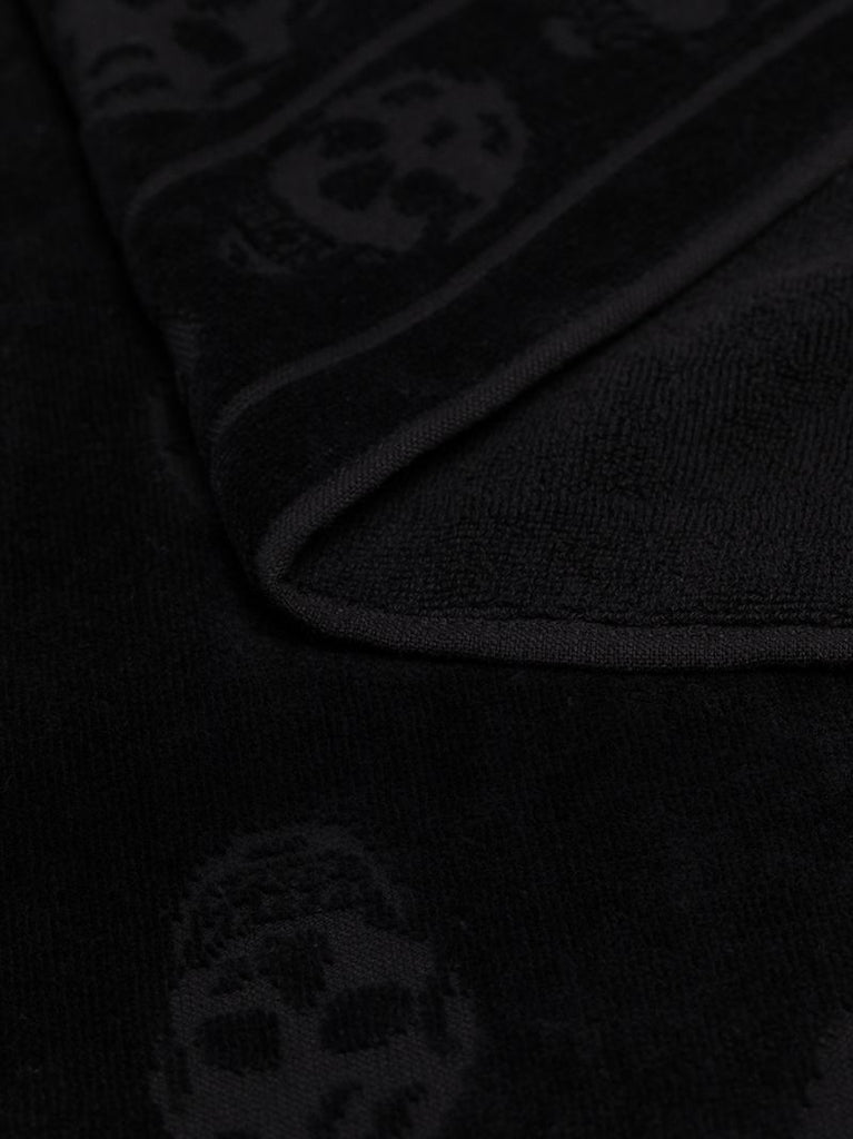 Black Skull Embroidered Cotton Towel