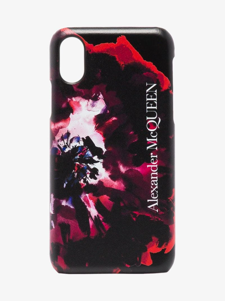 Black Painterly Rose Iphone Xs Css Leather Case