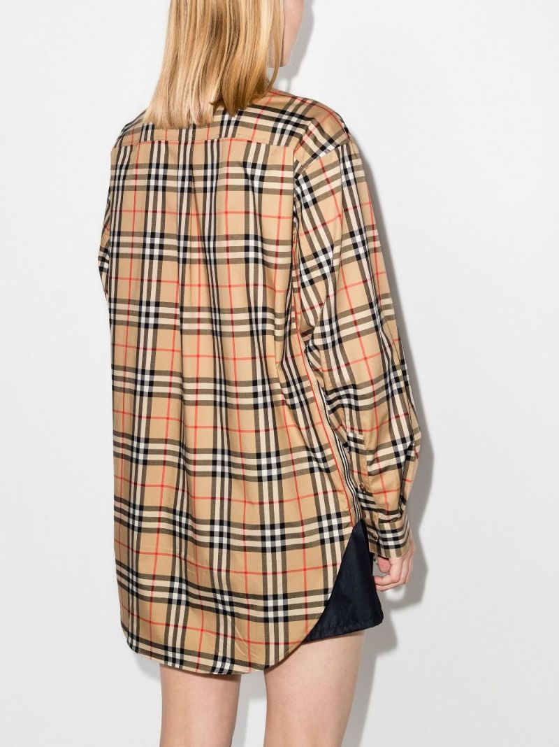 Neutral Vintage Check Oversized Shirt