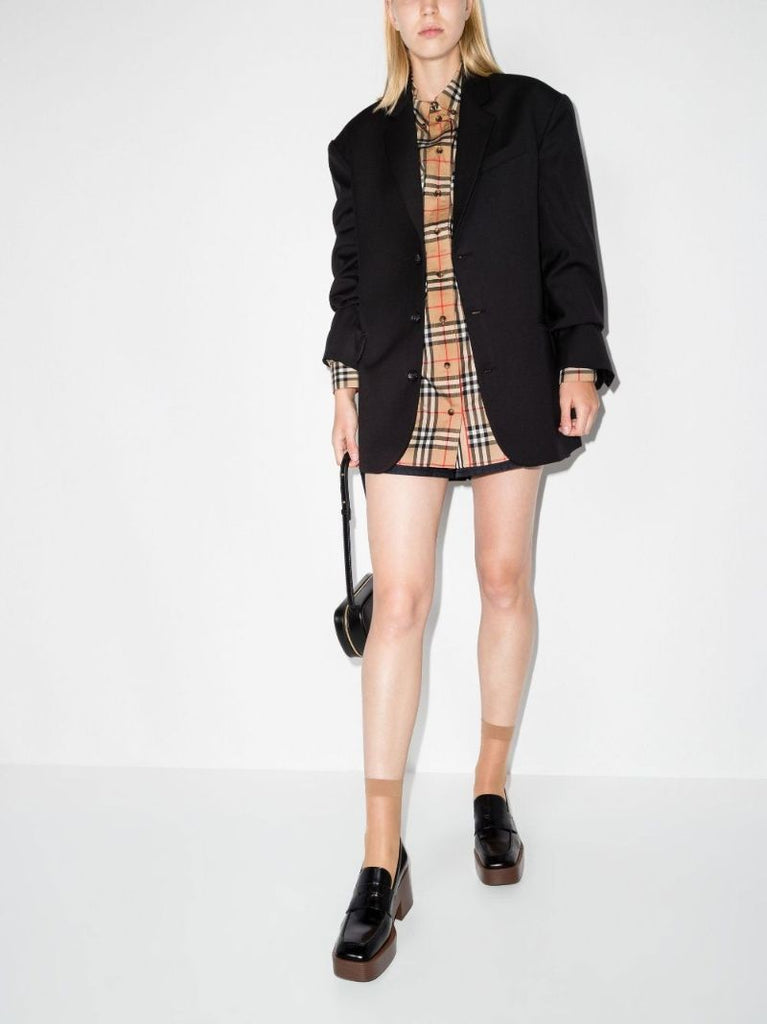Neutral Vintage Check Oversized Shirt