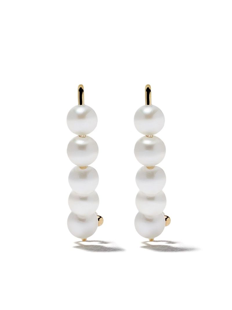 14k Yellow Gold Sea of Beauty Pearl Drop Earrings