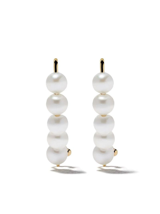 14k Yellow Gold Sea of Beauty Pearl Drop Earrings