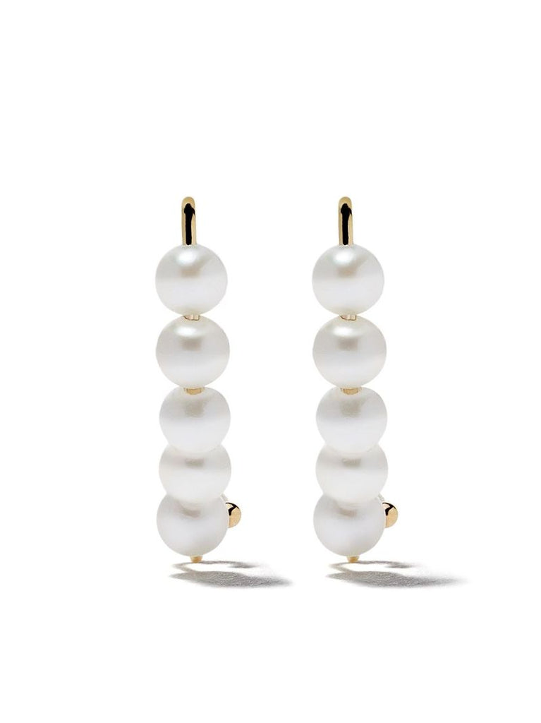 14k Yellow Gold Sea of Beauty Pearl Drop Earrings