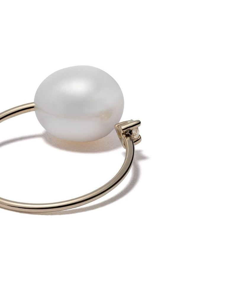 14k Yellow Gold Sea of Beauty Pearl and Diamond Ring