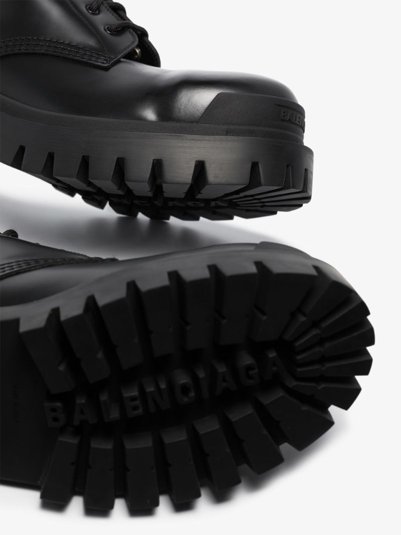 Black Strike Leather Combat Boots