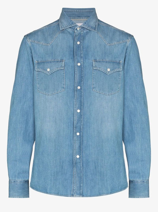 Classic Medium Wash Denim Shirt
