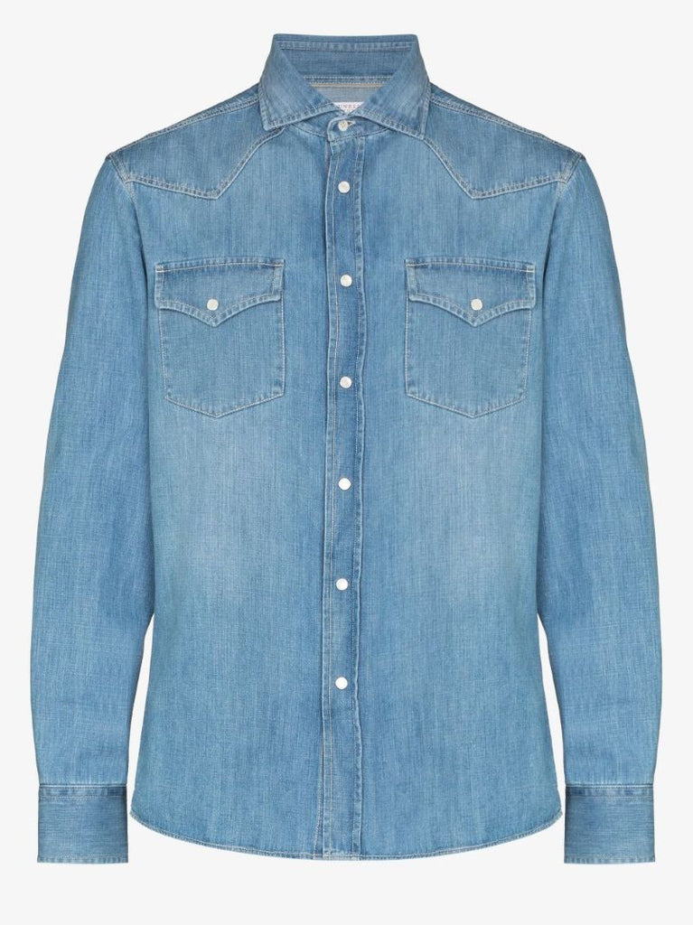 Classic Medium Wash Denim Shirt