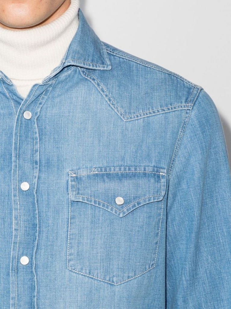 Classic Medium Wash Denim Shirt