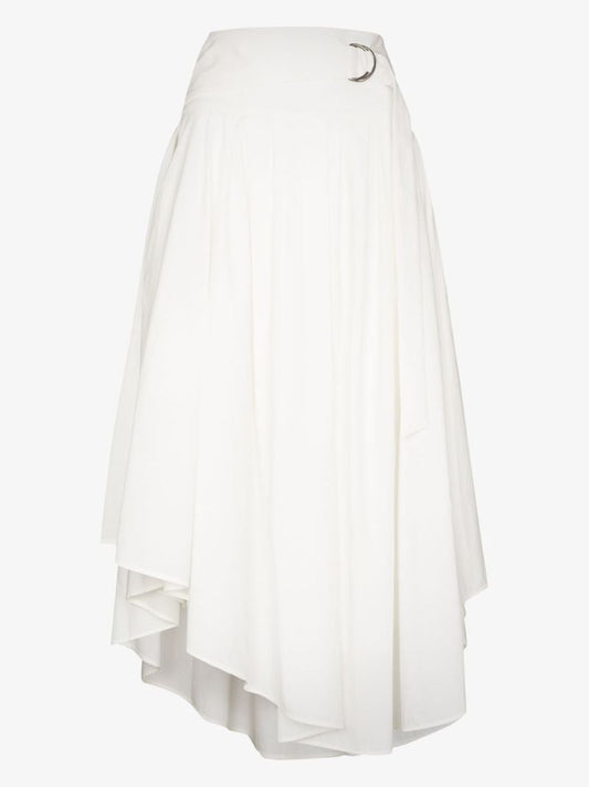 Belted Cotton Midi Skirt