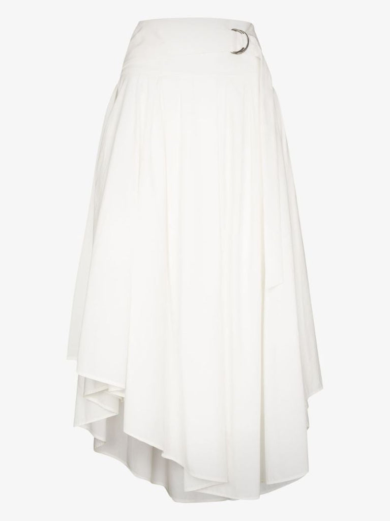 Belted Cotton Midi Skirt