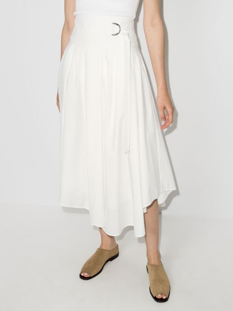 Belted Cotton Midi Skirt