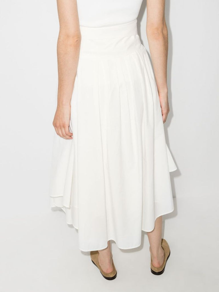 Belted Cotton Midi Skirt