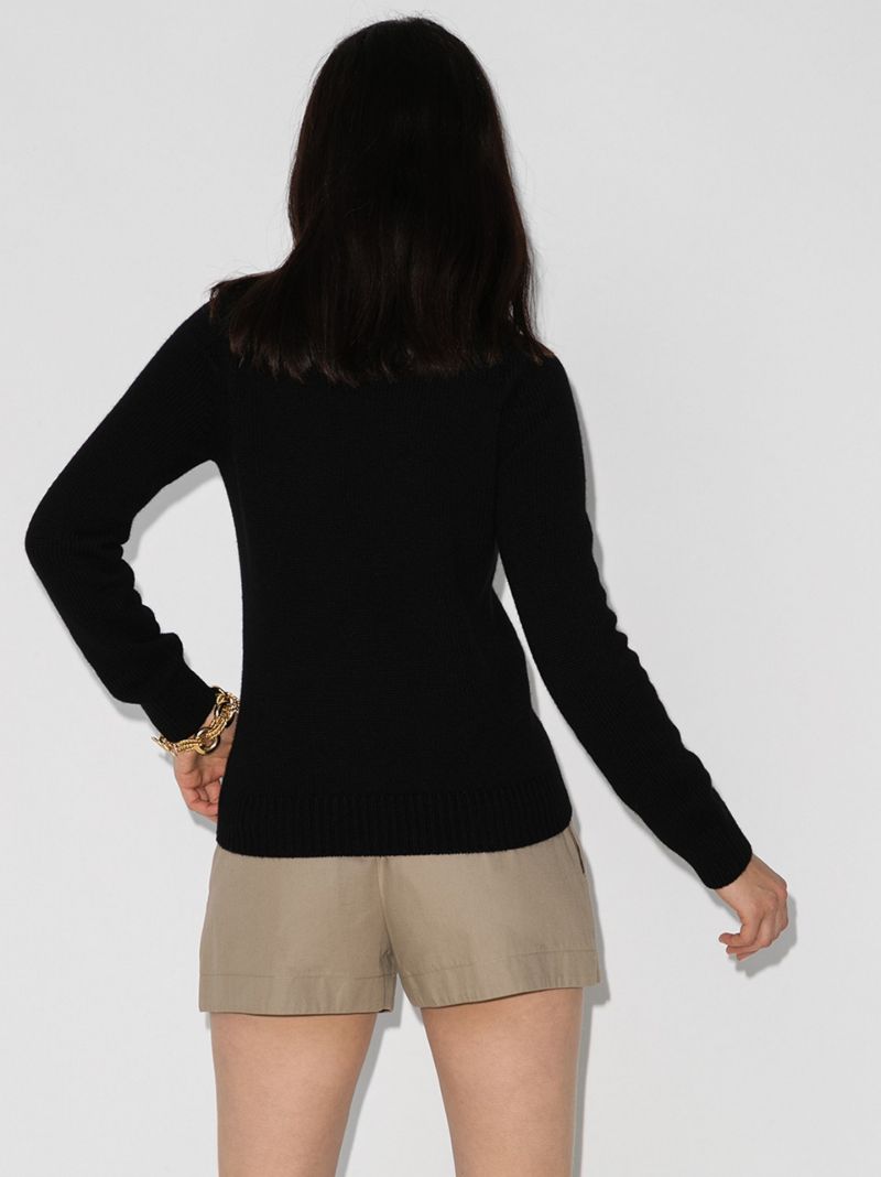 Black Ribbed Cashmere Sweater