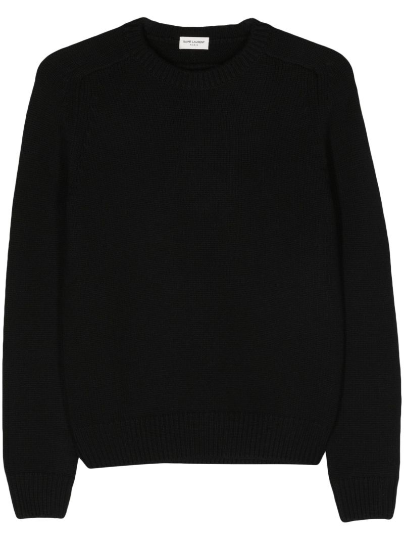 Black Ribbed Cashmere Sweater