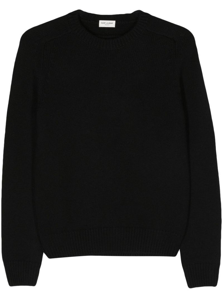 Black Ribbed Cashmere Sweater