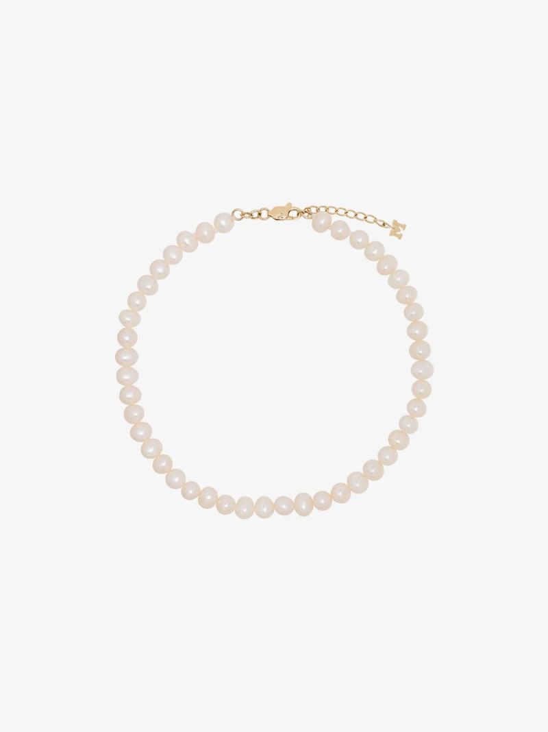 9k Yellow Gold Pearl Anklet