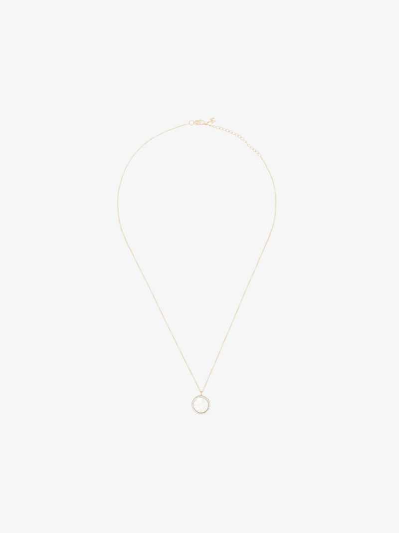 14k Yellow Gold C Pearl Diamond Necklace