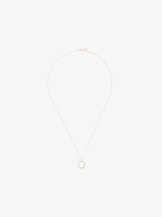 14k Yellow Gold C Pearl Diamond Necklace