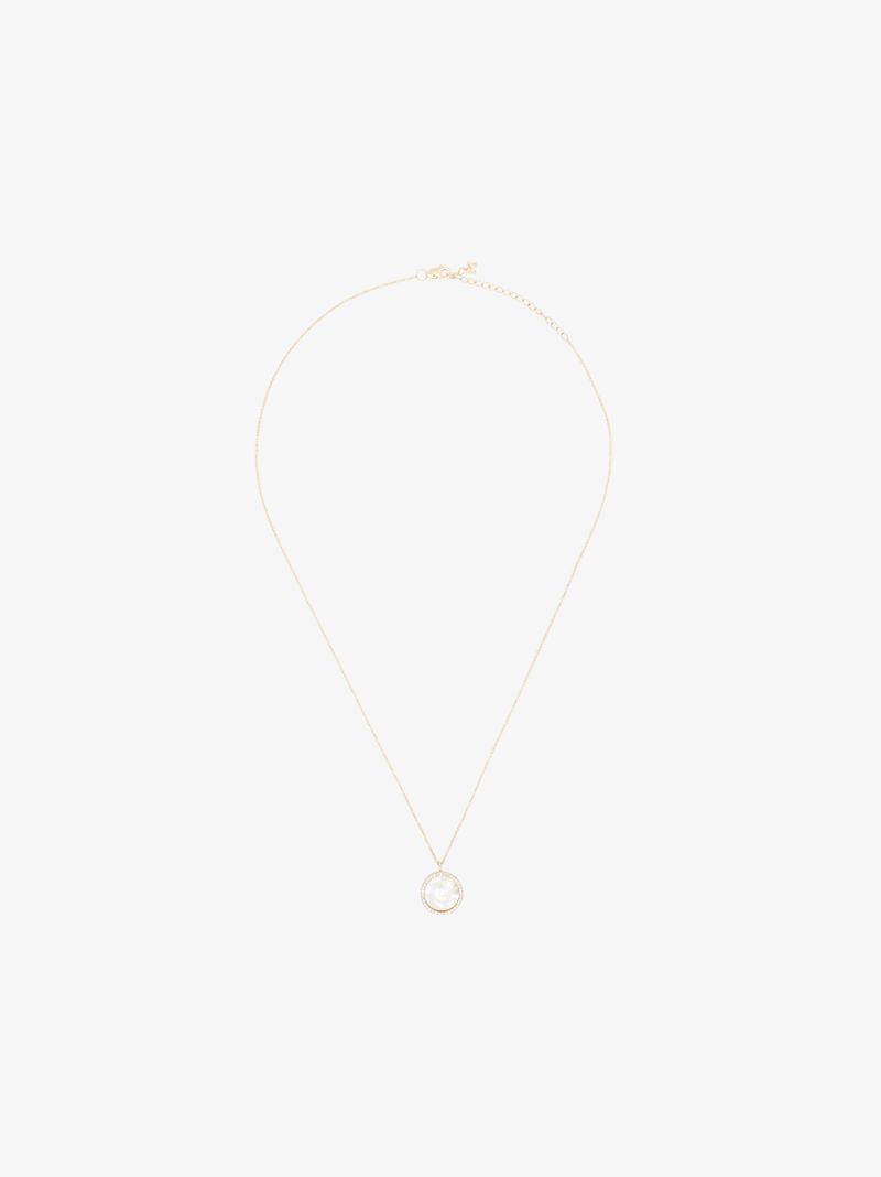 14k Yellow Gold a Pearl Diamond Necklace
