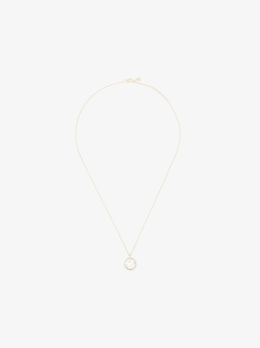 14k Yellow Gold a Pearl Diamond Necklace