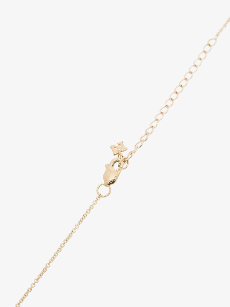 14k Yellow Gold a Pearl Diamond Necklace