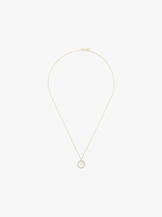 14k Yellow Gold S Pearl Crystal Necklace