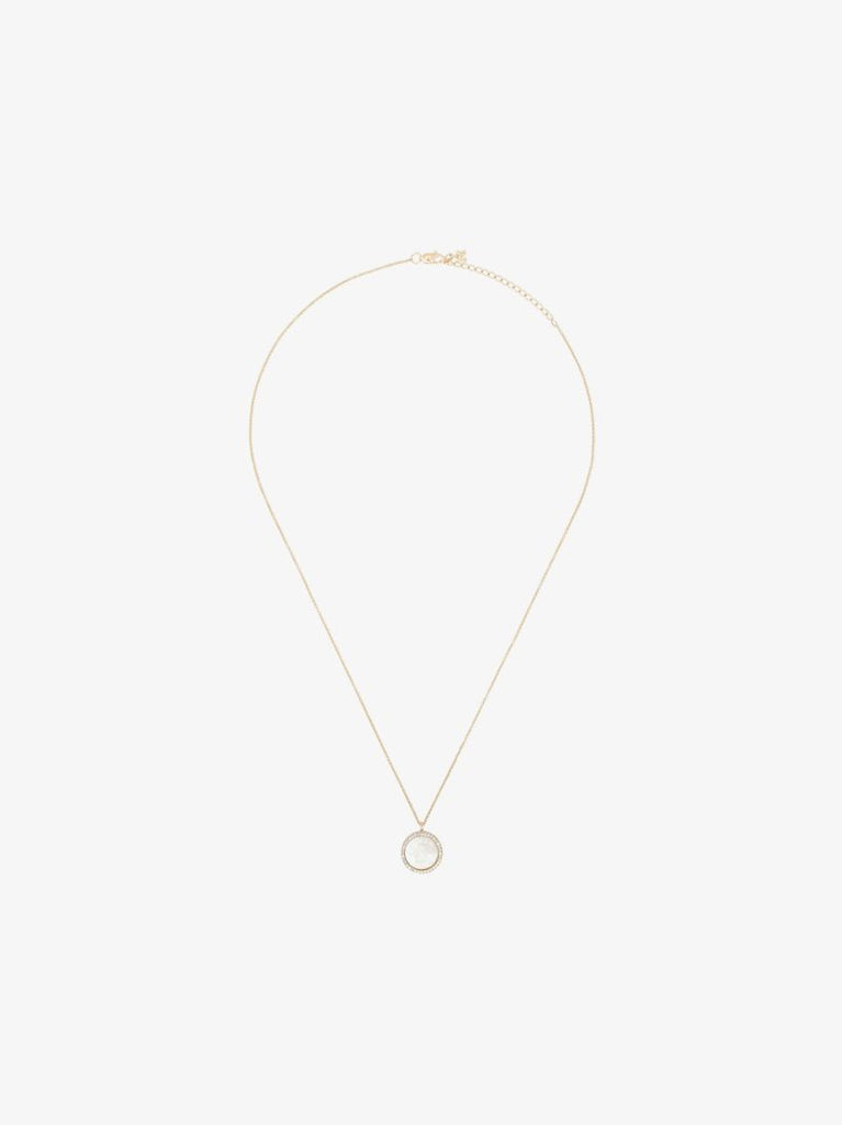 14k Yellow Gold S Pearl Crystal Necklace
