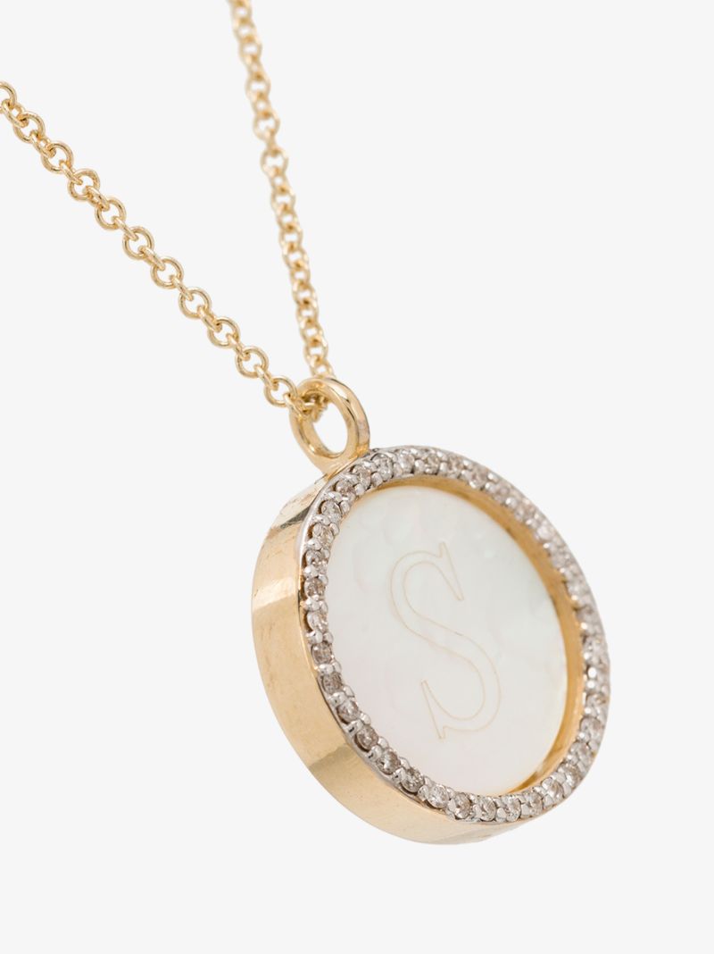 14k Yellow Gold S Pearl Crystal Necklace