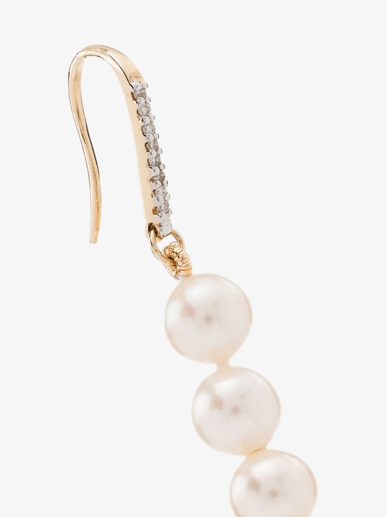 14k Yellow Gold Pearl Drop Earrings