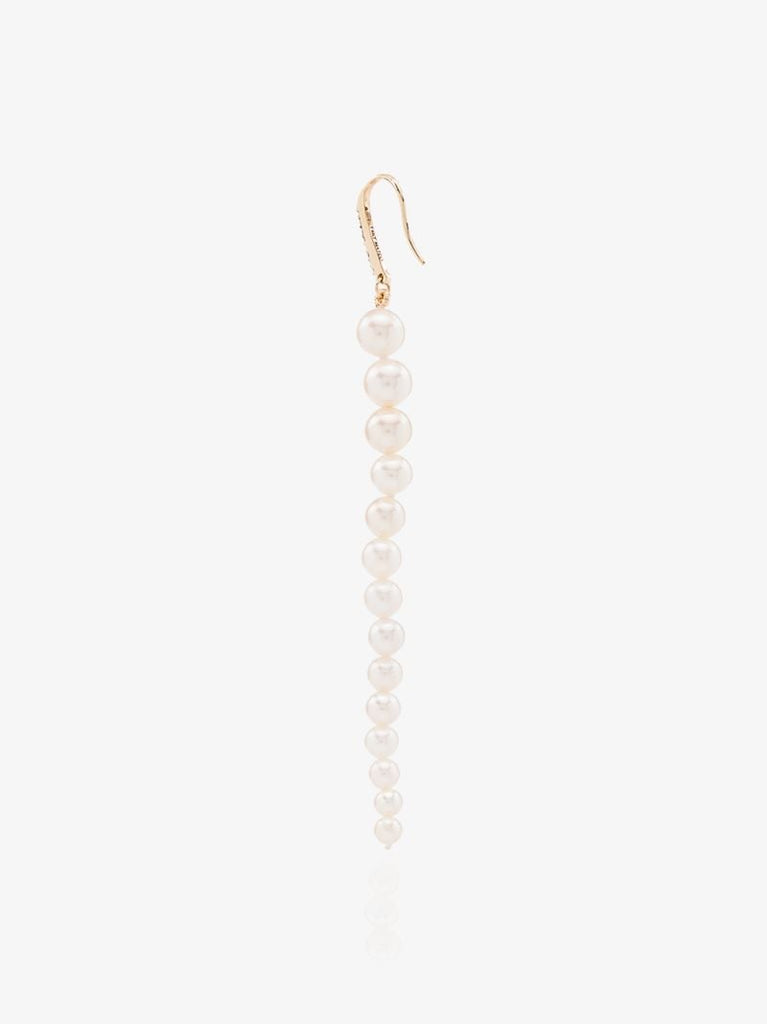14k Yellow Gold Pearl Drop Earrings