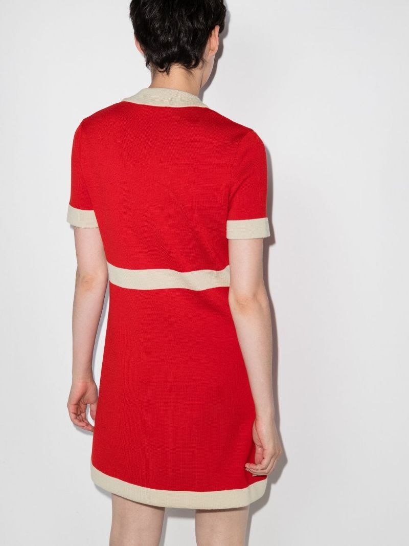 Logo Jacquard Wool Dress